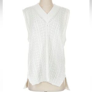 White Cotton Knitted Vest